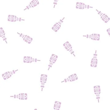 Artificial flavoring glyph vector seamless pattern black Illustration