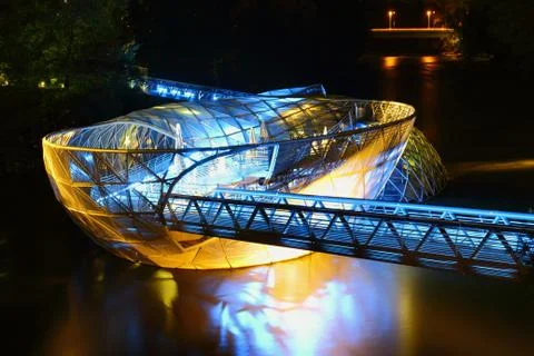 Artificial floating platform in graz austria Stock Photos