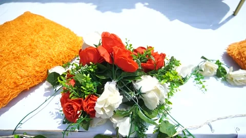ARTIFICIAL FLORAL DECORATION Stock Footage 296480233