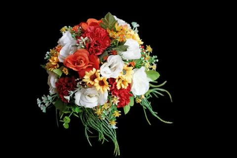 Artificial flower isolated on black background Stock Photos