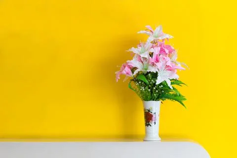 Artificial flower in the vase Stock Photos