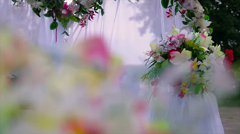 Artificial flowers on air Stock Footage 65744004