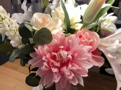 Artificial flowers close up Stock Photos