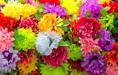 Artificial flowers. Stock Photos