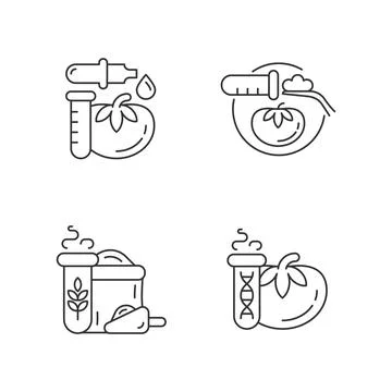 Artificial food additives linear icons set Stock Illustration