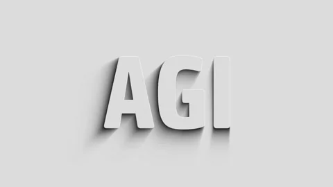 Artificial general intelligence symbol 3d with shadow Stock Footage 330366784