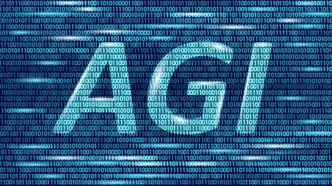 Artificial general intelligence wire web low poly letter symbols. Minimalist Stockillustratie