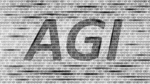 Artificial general intelligence wire web low poly letter symbols. Minimalist Stockillustratie