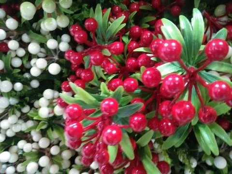 The artificial grapes view in the shop Stock Photos