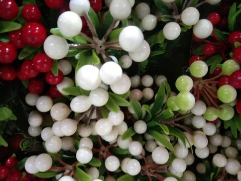 The artificial grapes view on the wall Stock Photos