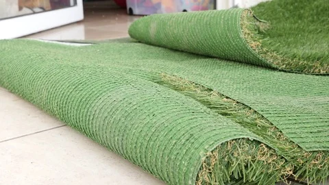 Artificial grass sheets Stock Footage 77794482