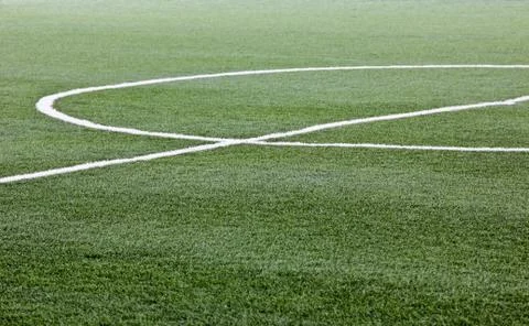 Artificial grass soccer field Stock Photos