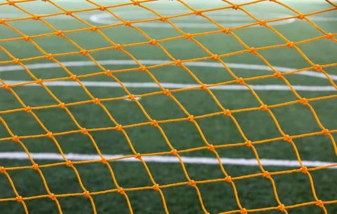 Artificial grass soccer field Stock Photos