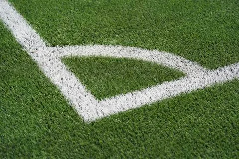 Artificial grass stadium in spain .Corner line Foto stock