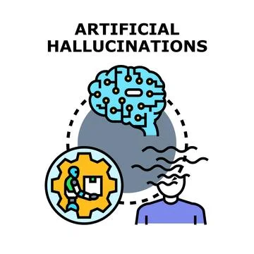 Artificial hallucinations concept in vector illustration Stock Illustration
