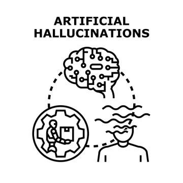 Artificial hallucinations concept in vector illustration Stock Illustration