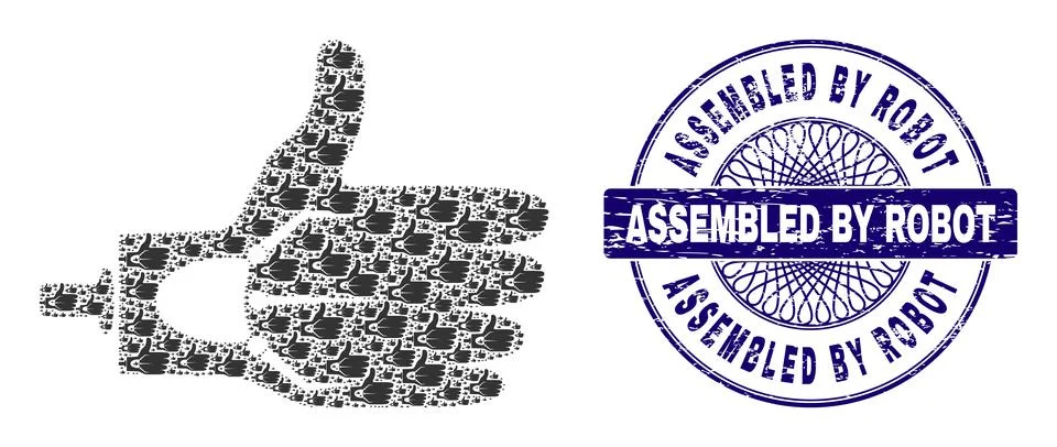 Artificial Hand Recursive Collage of Artificial Hand Items and Distress Stock Illustration