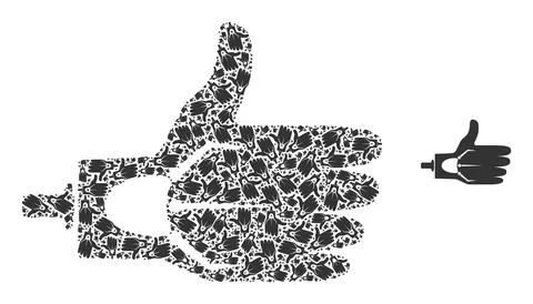 Artificial Hand Recursive Mosaic of Artificial Hand Items Stock Illustration