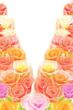 Artificial handmade roses 库存照片
