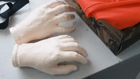 Artificial hands of a human dummy Stock Footage 119544856
