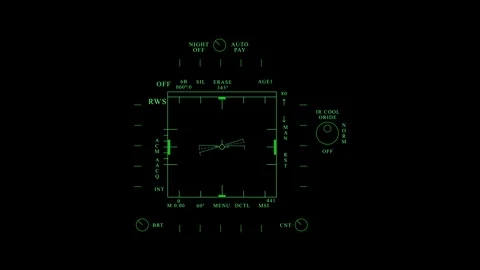 Artificial horizon of airplane instruments on a green monitor Vídeos de archivo 284460599