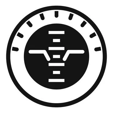 Artificial horizon indicator showing level flight in aircraft cockpit Stock Illustration