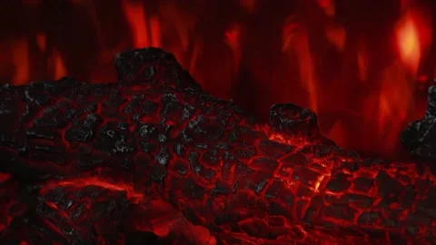Artificial imitation of fire, electric bright fireplace Stock Footage 218110859
