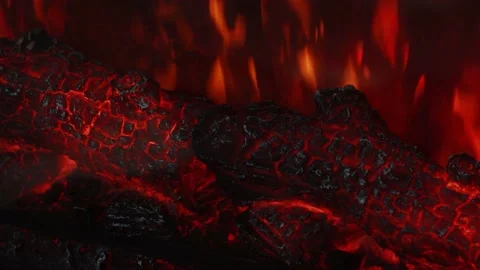 Artificial imitation of fire, electric bright fireplace Stock Footage 218110869