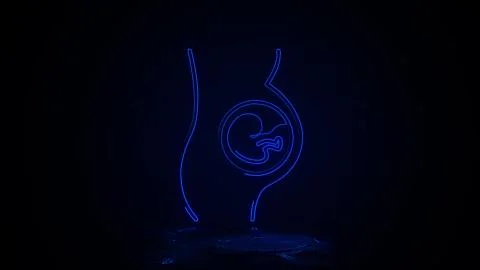 Artificial insemination, abdominal in neon effect mp4 video Stock Illustration