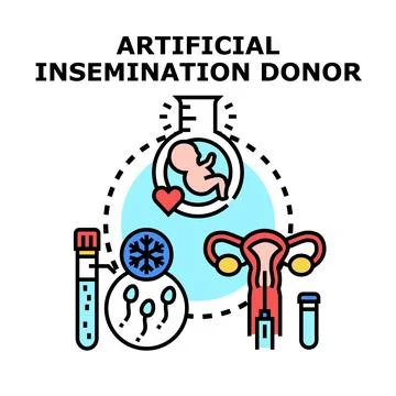 Artificial insemination donor selecting sperm cell Stock Illustration