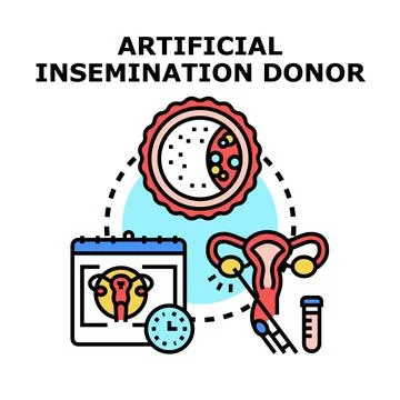Artificial insemination fertilizing human egg cell for family planning Stock Illustration