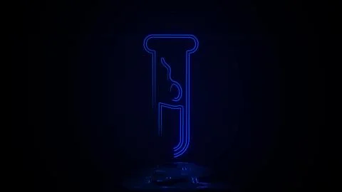 Artificial insemination, flask in neon effect mp4 video 스톡 일러스트