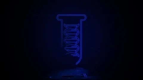 Artificial insemination, flask in neon effect mp4 video Illustrazione stock