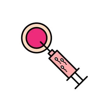Artificial insemination line icon, vector illustration Stock Illustration