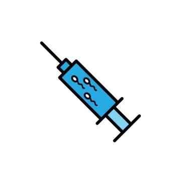 Artificial insemination line icon, vector illustration Stock Illustration
