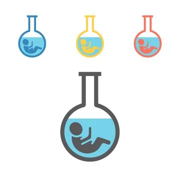 Artificial Insemination line icon. Vector signs for web graphics. Stock Illustration