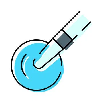 Artificial insemination process icon showing needle injecting egg Stock Illustration