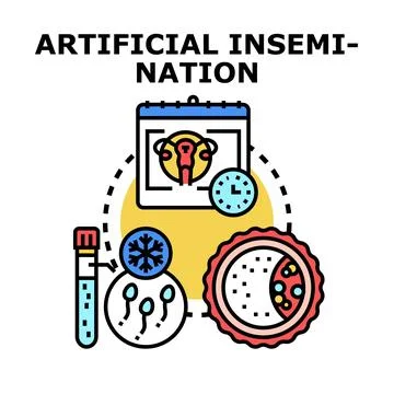 Artificial insemination process planning and conception Stock Illustration