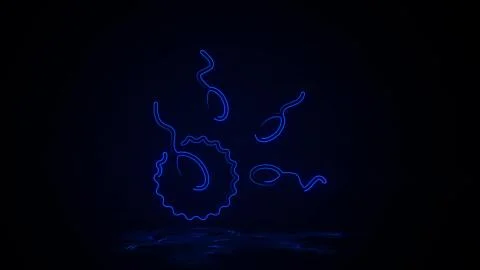 Artificial insemination, sperm in neon effect mp4 video Stock Illustration