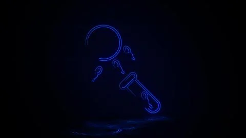 Artificial insemination, sperm in neon effect mp4 video Stock Illustration