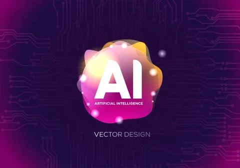 Artificial inteligence concept in a modern style Stock Illustration
