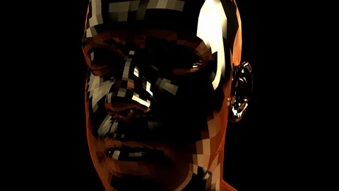 Artificial Intelligence 105: A 3D Animated Head Rotates Stock Footage 125960958