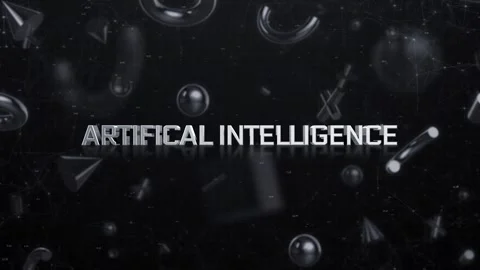 Artificial Intelligence 3D Chrome Text Animation – Futuristic Tech Background Stock Footage 329669403