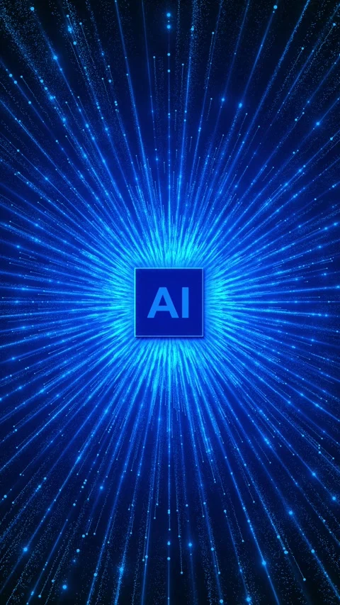 Artificial intelligence . 3D processor chip. The process of data processing Stock Footage 314199323