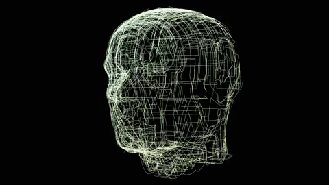 Artificial Intelligence 3DHead Multiple Visual Effects Part01 Stock Footage 212964146
