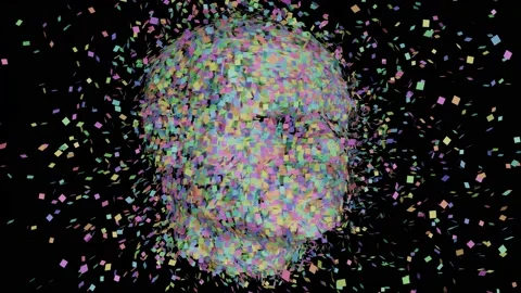 Artificial Intelligence 3DHead Multiple Visual Effects Part03 Stock Footage 212964385