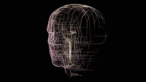 Artificial Intelligence 3DHead Multiple Visual Effects Part03 Stock Footage 212964480
