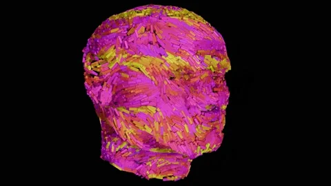 Artificial Intelligence 3DHead Multiple Visual Effects Part04 Stock Footage 212964524