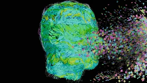 Artificial Intelligence 3DHead Multiple Visual Effects Part05 Stock Footage 212964643