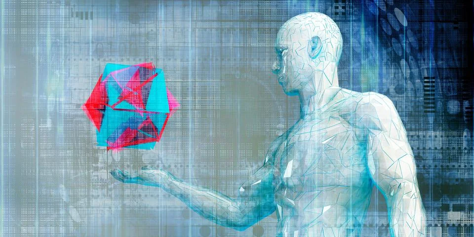 Artificial Intelligence Abstract Background With Network Architecture Illustrazione stock